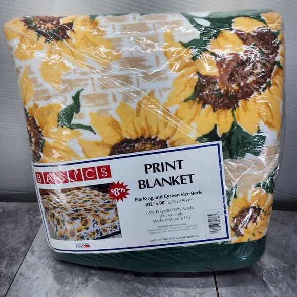 Vintage Basics Floral Print Blanket King / Queen Size Owen Basics 102" X 90" NEW - Picture 4 of 11